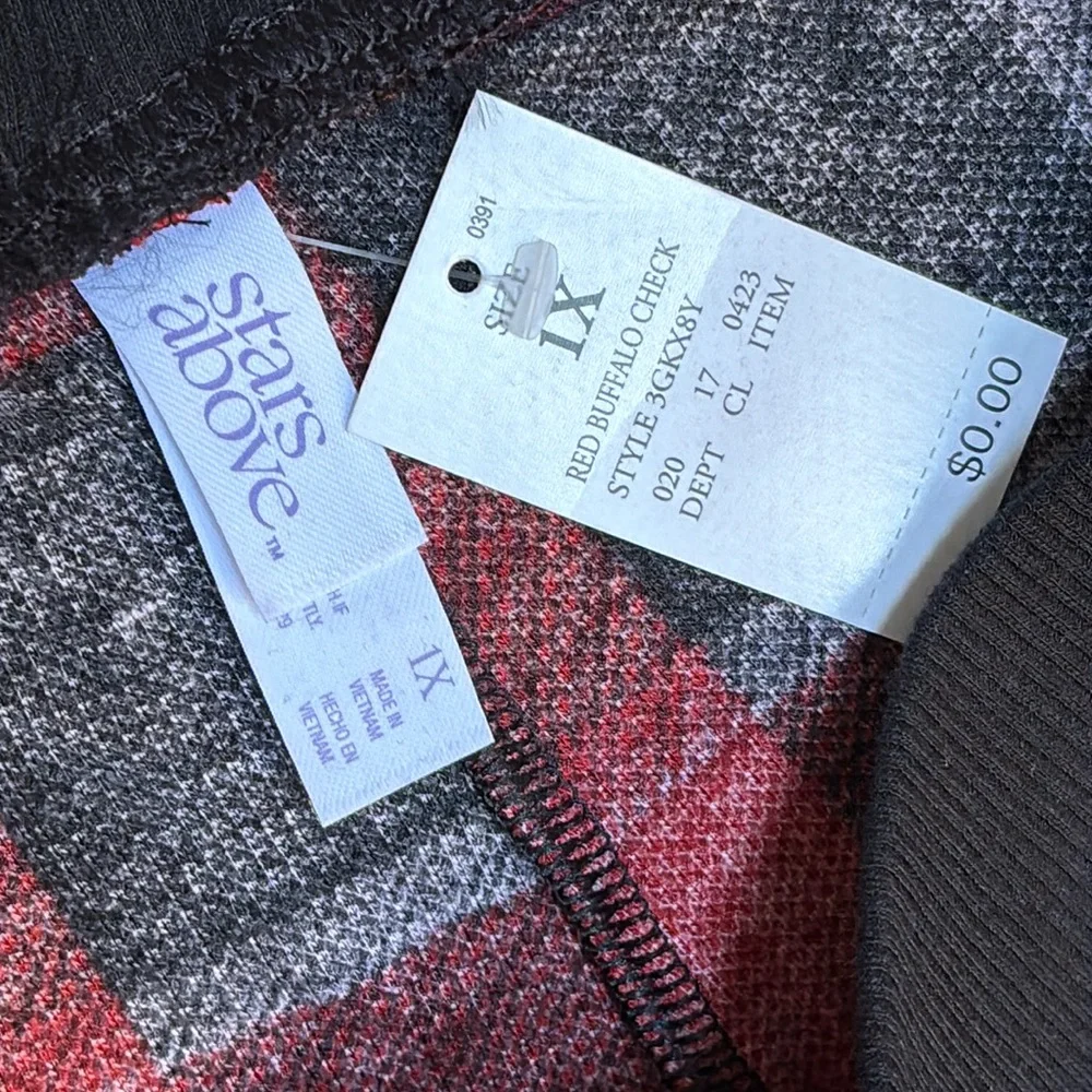 NWT Stars Above Thermal Buffalo Check Crewneck Jogger Pajama Set - Picture 4 of 7
